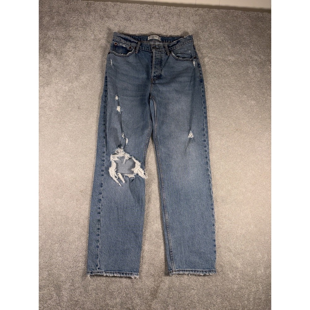 Abercrombie & Fitch Women's Jeans 28/6r The Dad High Rise Button Fly Distressed